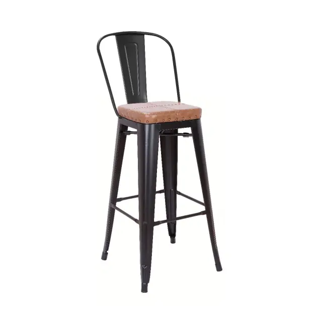 Σκαμπώ Bar RELIX Μέταλλο/PU Camel 43x43x114cm