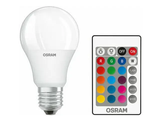LED Retrofit RGBW lamps with remote control 9.4W 827 Frosted E27