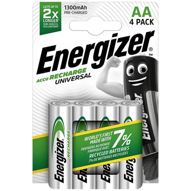 ENERGIZER Universal AA 1300mAh επαναφορτιζόμενες μπαταρίες 1.2V 4τμχ