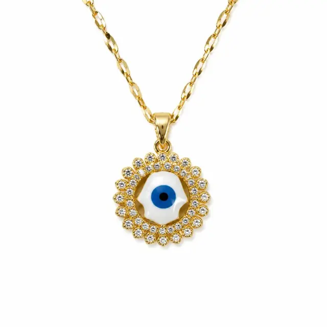 Ghetto Gold-Plated ZC Evil Eye Necklace