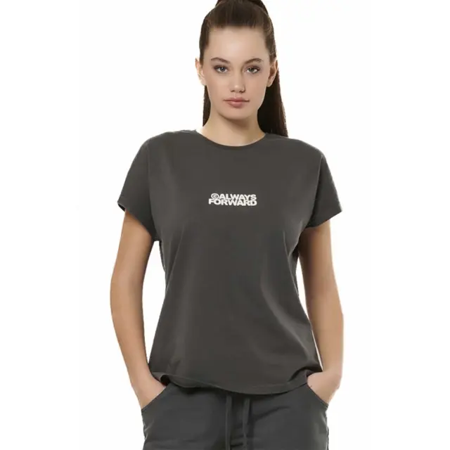 Body Action Women's Natural Dye Oversized T-Shirt Ανθρακί 051522-03F (Body Action)