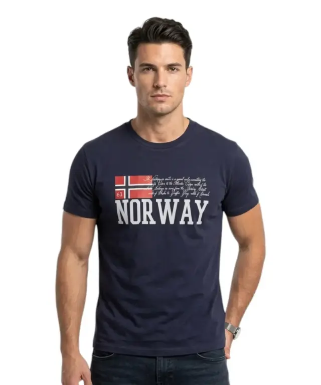 Norway Nautical School - Ανδρικό T-shirt Κοντομάνικο 846020-BLU Μπλε Σκούρο - XL