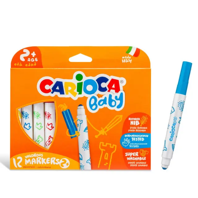 Carioca Μαρκαδοροι Teddy Baby 2+ Jumbo 12 Χρωματα (133012501)