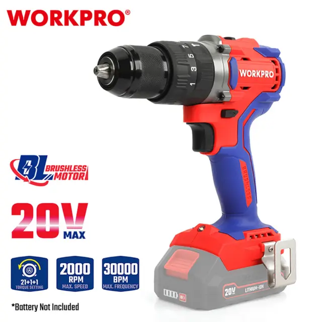 WORKPRO ΕΠΑΝΑΦΟΡΤΙΖΟΜΕΝΟ ΔΡΑΠΑΝΟΚΑΤΣΑΒΙΔΟ ΚΡΟΥΣΤΙΚΟ 20V-Li BL 60Nm SOLO** WP390005 (PROFI)