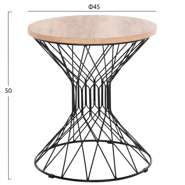 ΒΟΗΘΗΤΙΚΟ ΤΡΑΠΕΖΙ ΣΑΛΟΝΙΟΥ FB918038.03 MDF TOP ΣΕ ΣΟΝΑΜΑ-ΜΕΤΑΛΛΟ Φ45x50Υεκ. 2
