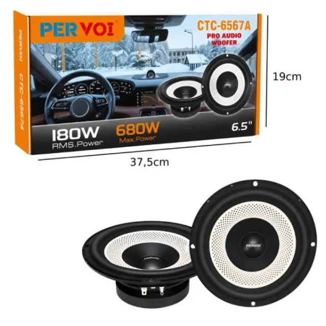 PerVoi Ηχεία Αυτοκινήτου 6.5" 680W Max / 180W RMS CTC-6567A - Car Audio Speakers 014502
