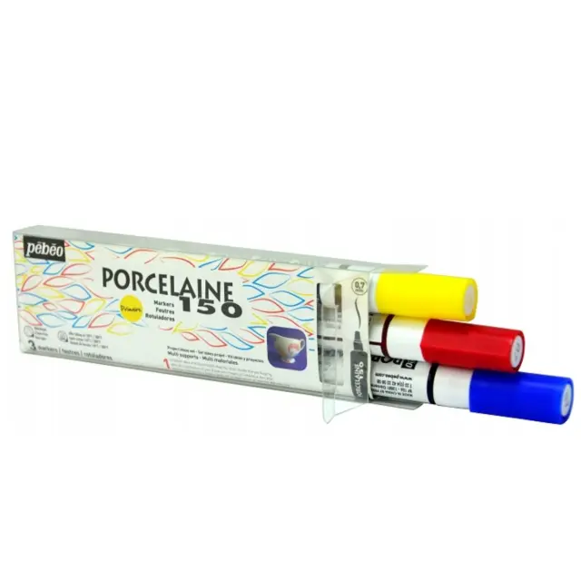 Σετ Pebeo Porcelaine Μαρκαδόροι Πορσελάνης, 3 Χρώματα 0.7mm