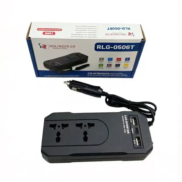 INVERTER ΑΥΤΟΚΙΝΗΤΟΥ 150W ΑΠΟ 12/24V DC ΣΕ 220V AC ΜΕ 2xUSB & TYPE-C RLG-0506T