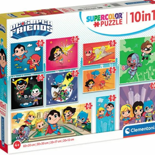 Clementoni DC COMICS - 10 Puzzle (18 (3) + 30 (4) + 48 (2) + 60 (1) P) 20272