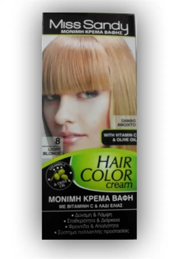 Miss Sandy Hair Color Cream 8/0 Ξανθό Ανοιχτό 60ml