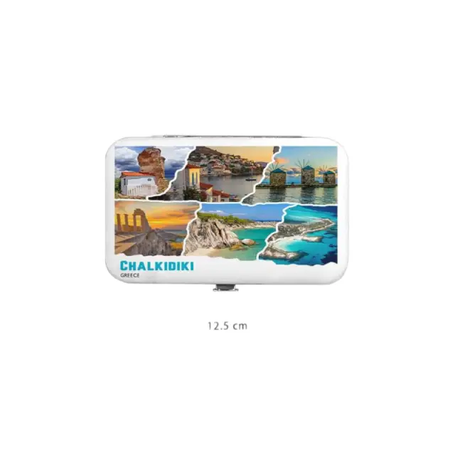 Κασετίνα περιποιήσης νυχιών σε θήκη Souvenir - Σετ 12 τεμάχια - Chalkidiki - 871861