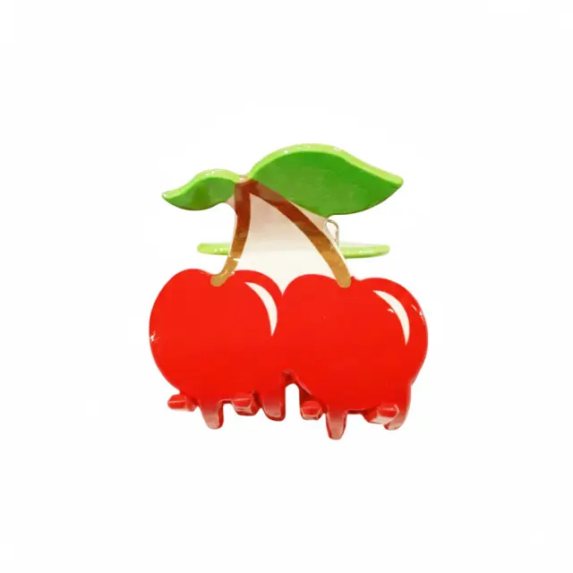 Σετ 12 Κλάμερ Μαλλιών Κεράσια - Cherry Hair Clips Set of 12 A51001-1