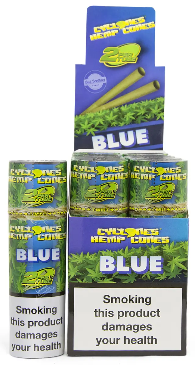 Πουρόφυλλα Cyclones Hemp Cones Γεύση BLUEBERRY με Χάρτινη Τζιβάνα 2