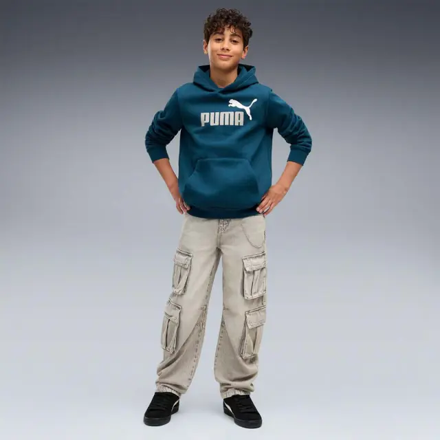 Puma Boy's Essentials 2 Color No1 Logo Fleece Hoodie Πετρόλ 685822-36 (Puma) 3