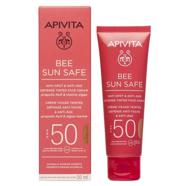 Apivita Bee Sun Safe Κρέμα Προσώπου Κατά Των Πανάδων & Των Ρυτίδων SPF50 Με Χρώμα Golden Απόχρωση 50ml