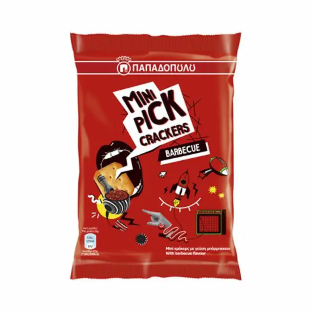 Παπαδοπούλου Mini Pick Crackers Barbecue 90 gr