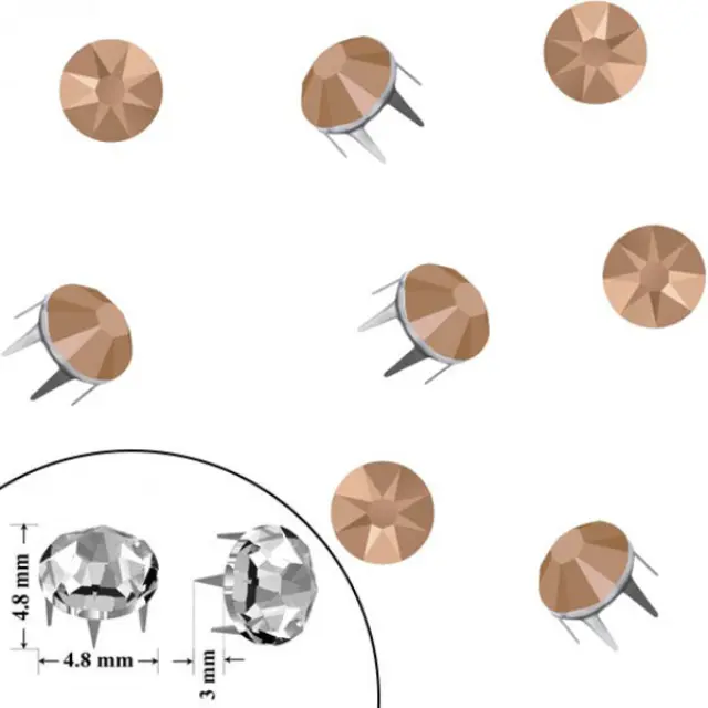 Swarovski Τρουκς 53303 Rose Pin 2078 Xirius Rose SS20 (4.8mm) Crystal Rose Gold - Stainless Steel Casing - 20τεμ