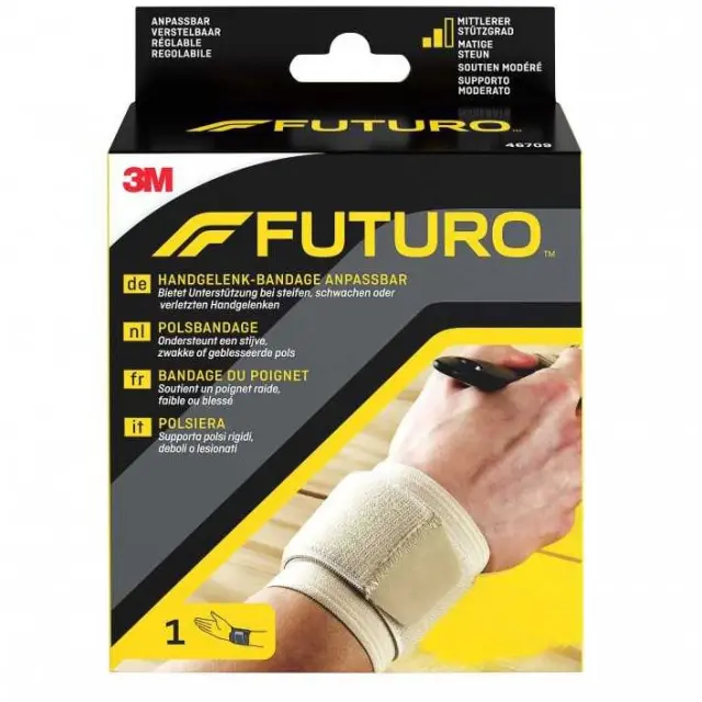 3M Futuro Wrap Around Wrist Support 46709 One Size 1 Τεμάχιο Περικάρπιο Κατασκευασμένο από Συμπιεστικό Ύφασμα