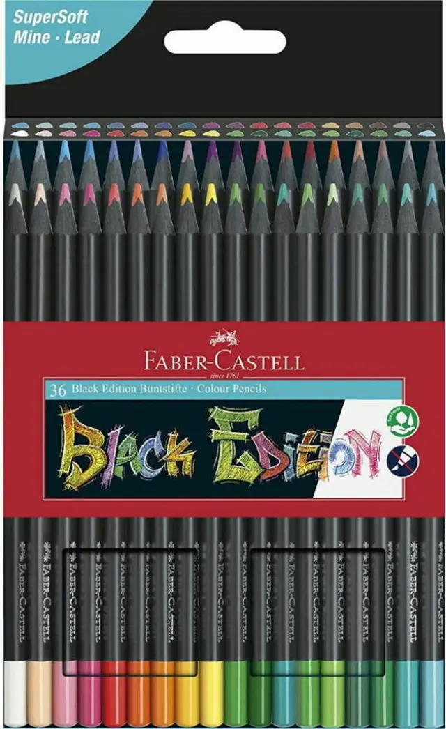 Faber-Castell Black Edition SuperSoft Σετ Ξυλομπογιές 36τμχ/ 116436 (Faber Castell)