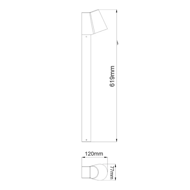 LED COB POST LUMINAIRE 6W 400LM 100° 230V AC 3.000K DARK GREY CRI80 IP54 30.000HRS / LG0510G-620 3