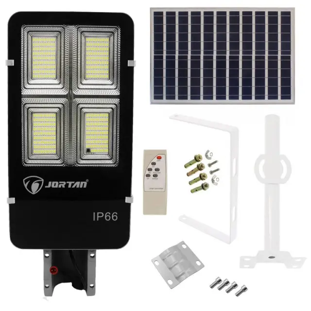 Led Αδιάβροχο Ηλιακό Φωτιστικό Δρόμου 300W 28800LM με Βάση Στήριξης και Τηλεχειριστήριο Jortan JT-YS-300W