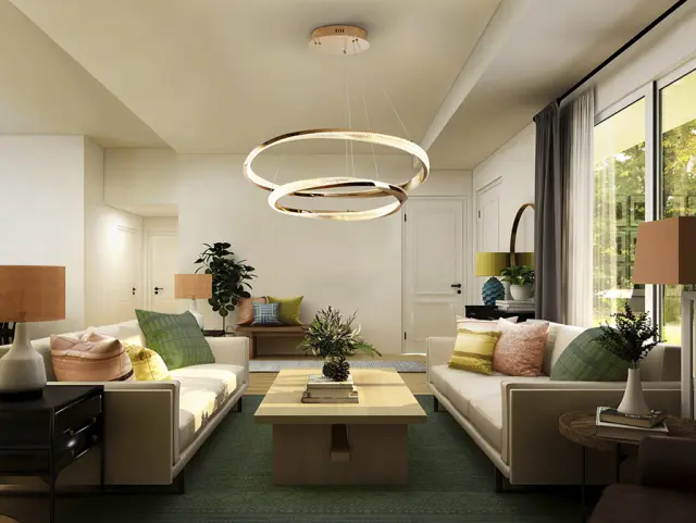 Orbitas 554107 – Κρεμαστό Φωτιστικό Οροφής GOLD 2 RINGS LED Dimmable Χρυσό 2
