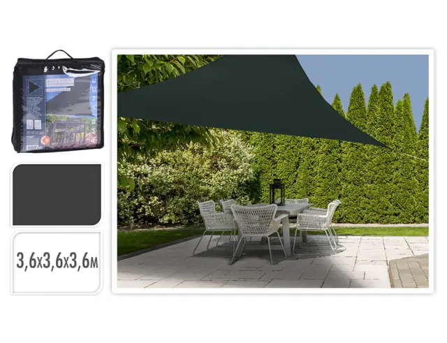 Πανί σκίασης τριγωνικό C46400320 - 3.6x3.6x3.6m - Dark Grey C46400320