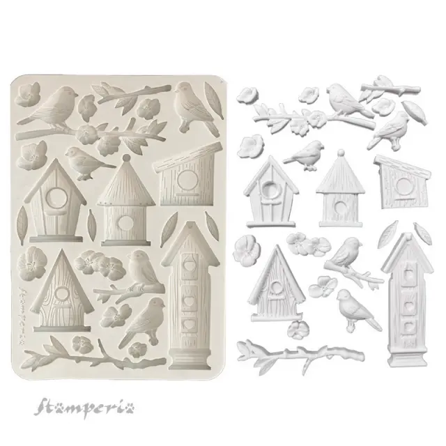 Καλούπι σιλικόνης A5, 15×21cm, Stamperia, Create Happiness Dewdrops, Bird & Nest