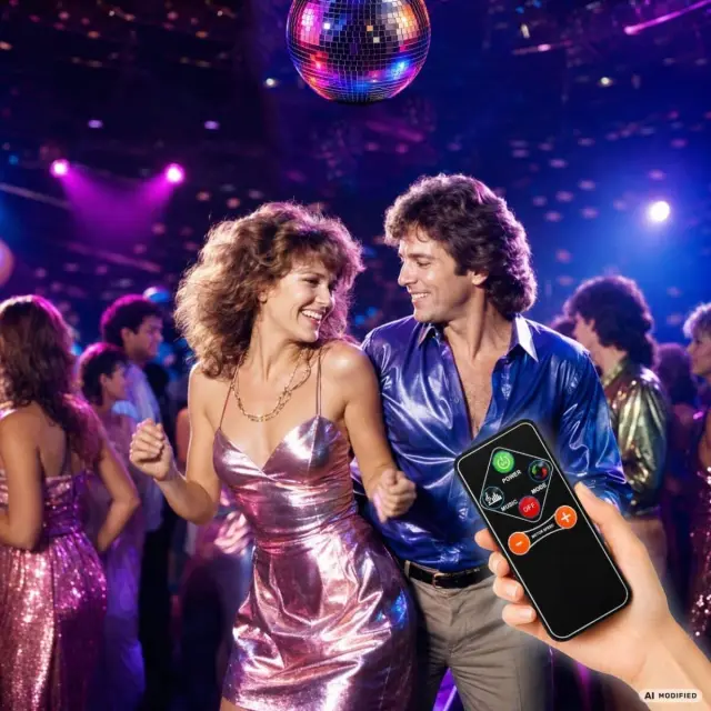 LIGHT4ME MBM 40 IR disco ball mirror silver rotating 40 cm wireless remote control sound mode USB or battery-powered 3