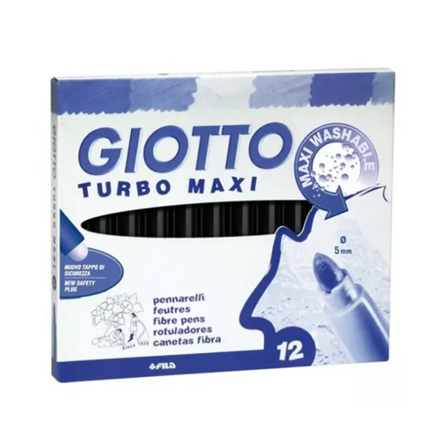 Giotto Μαρκαδόροι Ζωγραφικής Μονόχρωμοι Turbo Maxi - Μαύρο (F456036)
