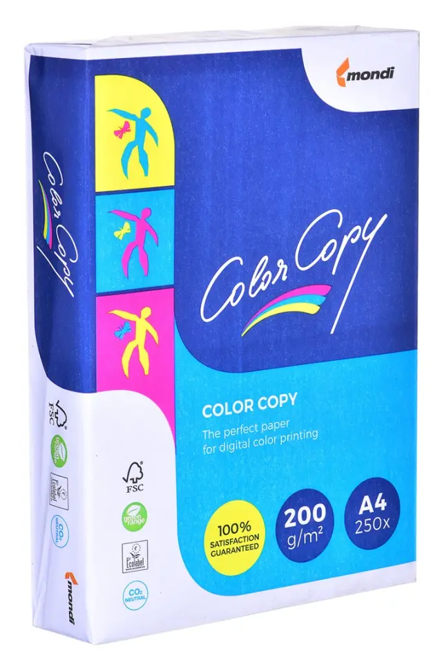 Paper copier office Mondi Color Copy 8687A20 (A4 200g-m2 250 sheets white paper satin)