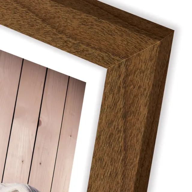 Kορνίζα τοίχου NELSON -8 40X60 ξύλινη mdf για παζλ η φωτογραφία 40Χ60 χρώμα καφέ καστανιάς με νερά ξύλου 2