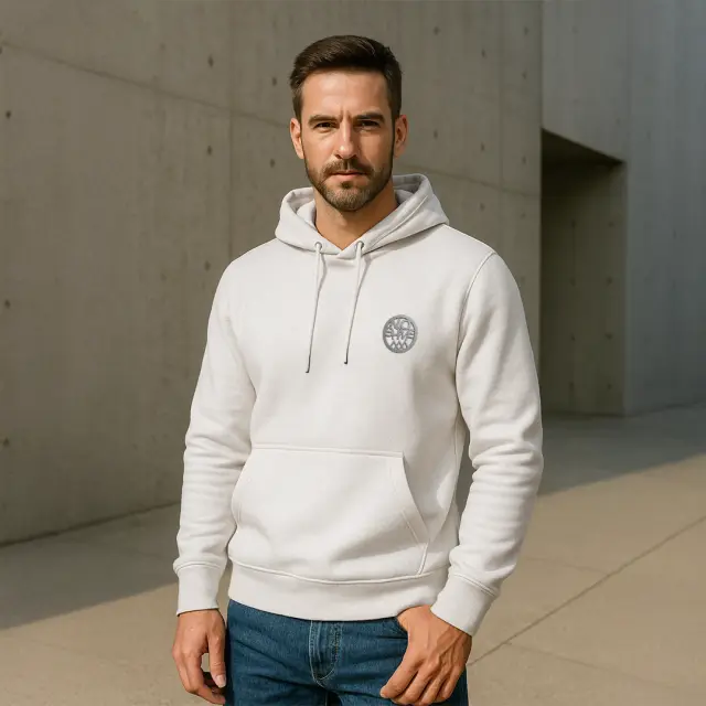 Φούτερ Noshame® Λευκό με κουκούλα και τύπωμα - 512596 - XXL 2