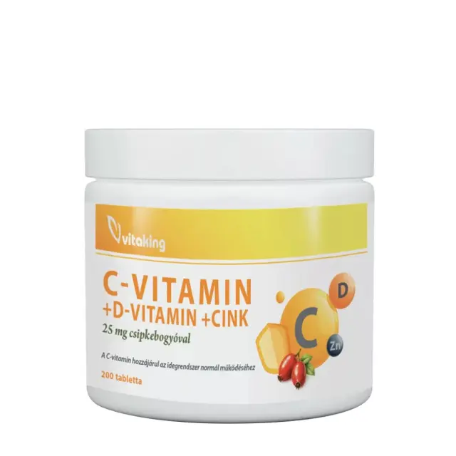Vitaking Vitamin C + D3 + Zinc Bisglycinate + Rosehip 200-tablets