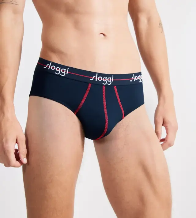 Sloggi Men Start Midi Σλιπ Ανδρικά Συνδυασμός Κόκκινο/Μπλε 2-Pack 3