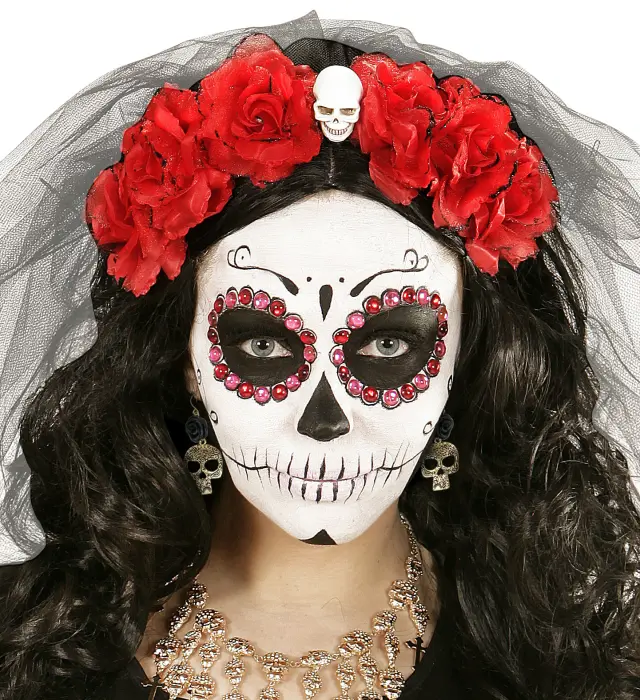 Αποκριάτικο Αξεσουάρ Σκουλαρίκια Azure Skull (Widmann) (W-03504) 2