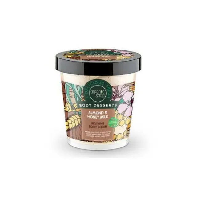 NATURA SIBERICA - ORGANIC SHOP Body Desserts Almond & Honey Milk Αναζωογονητικό Απολεπιστικό Σώματος - 450ml