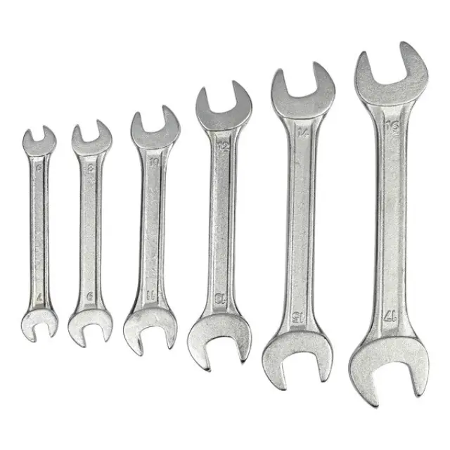 Open end spanner set 6 pieces 6-17 mm