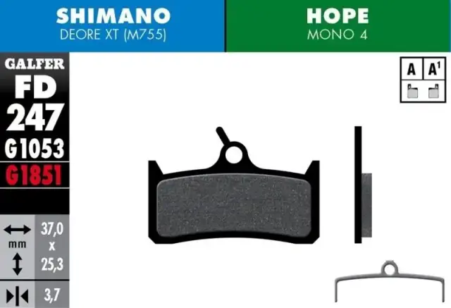 ΤΑΚΑΚΙΑ ΔΙΣΚΟΦΡΕΝΟΥ GALFER FD247 STANDARD ΓΙΑ SHIMANO DEORE XT BR-M755