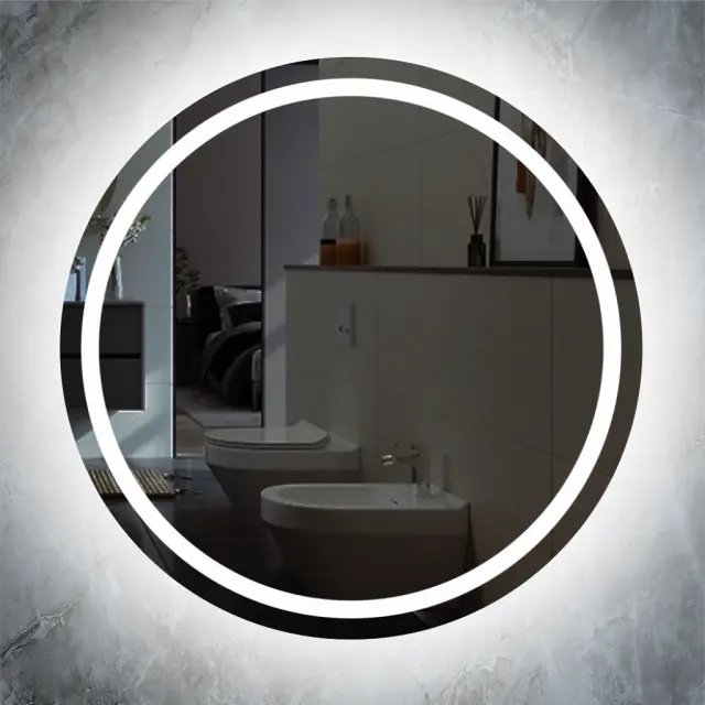 Stewehome Στρογγυλός Καθρέπτης LED Μπάνιου με Κομψό Design Ø75cm 3