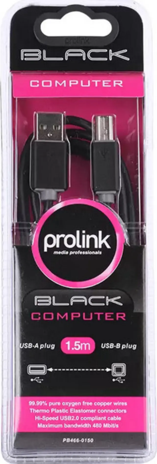 Prolink PB466-0150 Καλώδιο USB 2.0 Type A Σε USB 2.0 Type B, Μήκος 1.5m 2