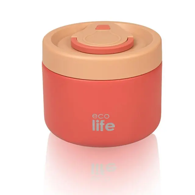 Ecolife® - Στρογγυλό Θερμός Φαγητού 650ml- Coral.