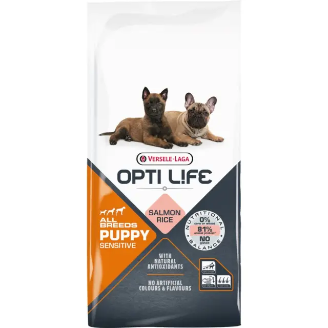 Opti Life Puppy Sensitive All Breeds Salmon & Rice Ξηρά Τροφή Κουταβιού 2.5kg