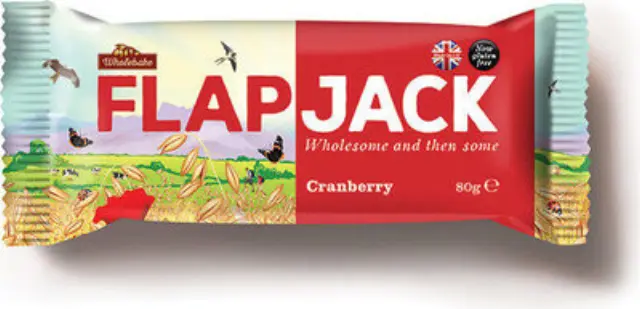 Wholebake Μπάρα Flapjack / Βρώμης με Cranberry 80gr