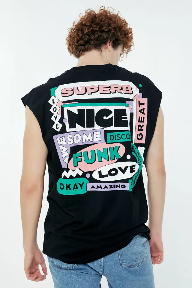 T-Shirt Βαμβακερό Αμάνικο SuperB Μαύρο 3