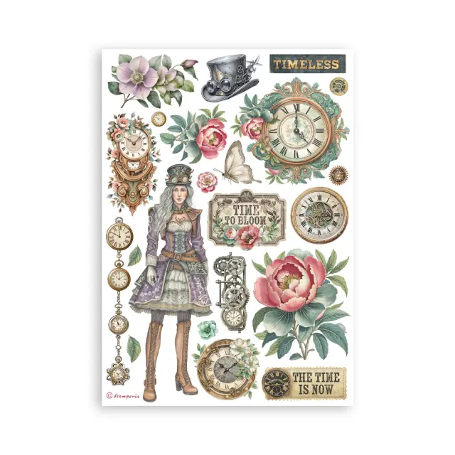 Αυτοκόλλητα Washi pad A5, 8 φύλλα, Gardens of Time 2