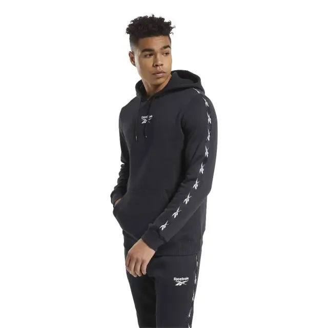 Reebok Training Essentials Tape Hoodie (GQ4212-Black) - Μαύρο - S