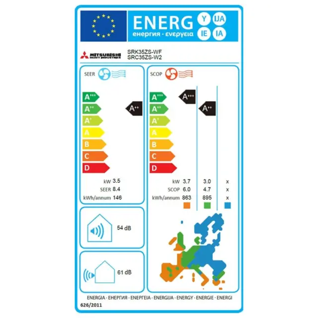 ΚΛΙΜΑΤΙΣΤΙΚΟ SRK35ZS-WF WIFI INVERTER ΕΣΩΤ. MITSUBISHI (A++/A+++) 2