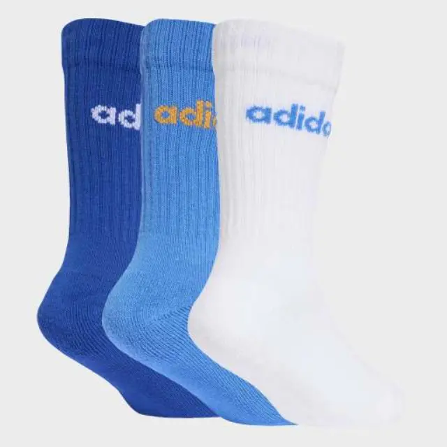 adidas Sportswear Infant's Linear 3 Pair Crew Socks Άσπρο - Μπλε KE7087 (adidas Sportswear) - XSmall 2