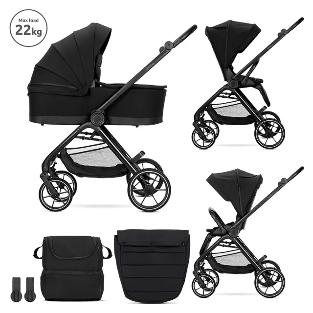 Lorelli Πολυμορφικό καρότσι 2σε1 "Venice" Black Μαύρο